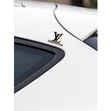 Lv Sticker Etiket Direk Arması Louısvuıtton Cam Oto Motor Sticker Desen Kask Laptop 4AD. 4X3CM