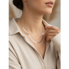 BG Jewellery Italyan Yassı Çelik Kolye