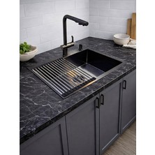 ALMAYA Eviye 60*45 304 Paslanmaz ve Tuşlu Arıtmalı Spiralli Eviye Bataryası