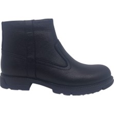 Zerhan Modesa 223 Erkek Siyah Hakiki Deri Fermuarlı Klasik Bot