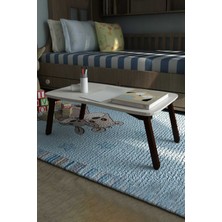 Beyaz Laptop Sehpa Çalışma Kahvaltı Masası