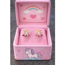 miraç gümüş takı atölyem 925 Ayar Gümüş Deniz Kızı Detaylı Mineli Çocuk Küpesi . (Klipsli)