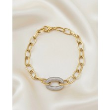BG Jewellery Taşlı Şık Kadın Çelik Bileklik