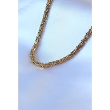 Hkursat 316L Çelik Gold Renk Kral Zincir Model Erkek Kolye
