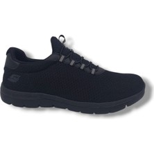 Zerhan Bewıld 434 Erkek Siyah Çorap Model File Hafif Taban Büyük Numara Loafer Spor Ayakkabı 45 46 47 48