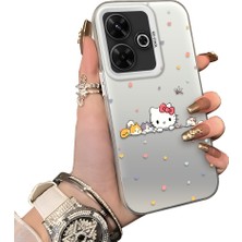 Ucuc Redmi 13X Uyumlu Silikon Kenar Sert Arka Anti Düşme Kılıfı Hello Kitty