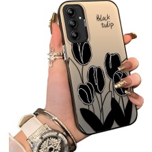 Ucuc Samsung Galaxy A14 4g Uyumlu Silikon Kenar Sert Arka Anti Düşme Kılıfı Lale Deseni