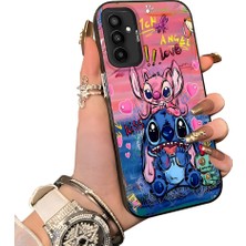 Ucuc Samsung Galaxy M23/M13 Uyumlu Silikon Kenar Sert Arka Anti Düşme Kılıfı Stitch Deseni