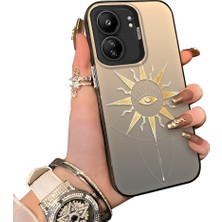 Ucuc Redmi 13C Uyumlu Silikon Kenar Sert Arka Anti Düşme Kılıfı Güneş Gözü