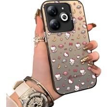 Ucuc Infinix Hot 40I Uyumlu Silikon Kenar Sert Arka Anti Düşme Kılıfı Hello Kitty