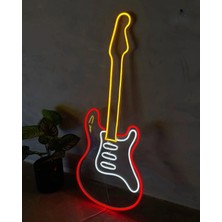 Disa Neon LED Duvar Dekoratif Aydınlatma -Gitar, 30X70CM-