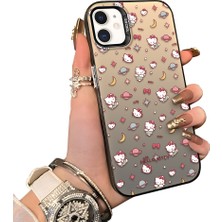 Ucuc iPhone 12 Pro Uyumlu Silikon Kenar Sert Arka Anti Düşme Kılıfı Hello Kitty