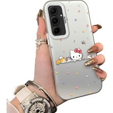 Ucuc Samsung Galaxy A55 Uyumlu Silikon Kenar Sert Arka Anti Düşme Kılıfı Hello Kitty