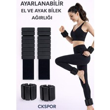 CKSpor Yeni Nesil Ayarlanabilir El ve Ayak Bilek Ağırlığı | 2 Adet, Çıkartılabilir Bloklu Silikon