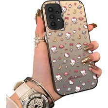 Ucuc Samsung Galaxy A23 Uyumlu Silikon Kenar Sert Arka Anti Düşme Kılıfı Hello Kitty