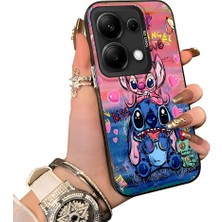 Ucuc Redmi Note 14S Uyumlu Silikon Kenar Sert Arka Anti Düşme Kılıfı Stitch Deseni