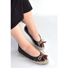 Esftr Ilwe Siyah Cilt Babet Ayakkabı