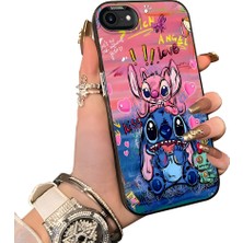 Ucuc iPhone 7/8/se 2020 2022 Uyumlu Silikon Kenar Sert Arka Anti Düşme Kılıfı Stitch Deseni