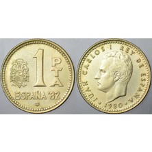 Banknoting Ispanya 1 Peseta 1980 (82) Fifa Dünya Kupası 1982 Temalı.