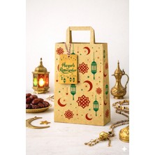 Dekals Set Ramazan Temalı Kraft Hediye Paketi 27X32 (Flat Çanta+Ip+ Hayırlı Ramazanlar Yazılı Kart)