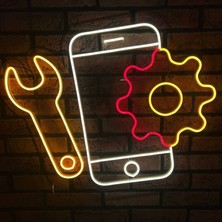 Disa Neon LED Duvar Dekoratif Aydınlatma -Telefon Tamir,servis, 60X45CM-