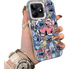 Ucuc Realme Note 50 Uyumlu Silikon Kenar Sert Arka Anti Düşme Kılıfı Stitch Deseni