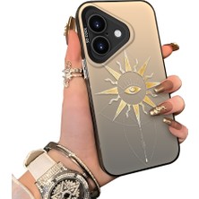 Ucuc iPhone 16 Uyumlu Silikon Kenar Sert Arka Anti Düşme Kılıfı Güneş Gözü