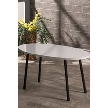 Orta Sehpa Elips Metal Ayak  Beyaz