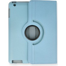 Marsilyan iPad 4 9.7 Kılıf 360 Tablet Deri Kılıf - Turkuaz