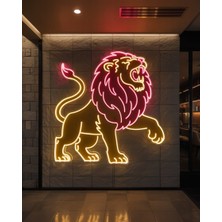 Disa Neon LED Duvar Dekoratif Aydınlatma -Aslan, 70X70CM-