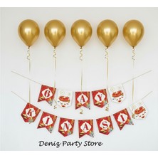 Deniz Party Store 5 Adet Gold Balonlu 6 Ay Kınası Uzar Yazı Dps