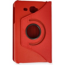 Marsilyan Samsung Galaxy T280 Tab A 7 Kılıf 360 Tablet Deri Kılıf - Kırmızı