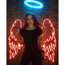 Disa Neon LED Duvar Dekoratif Aydınlatma -Melek Kanat, 3 Parça(Tek KANAT:60X30CM)-