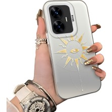 Ucuc Realme C55 Uyumlu Silikon Kenar Sert Arka Anti Düşme Kılıfı Güneş Gözü