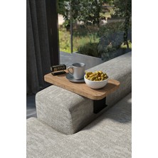 Yan Sehpa Ayarlanabilir Tepsi Dikdörtgen Dekoratif Modern Yatay Dikey Koltuk Sehpası Ceviz