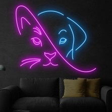 Disa Neon LED Duvar Dekoratif Aydınlatma -Kedi,köpek, 40X40CM-