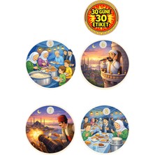 Dekals 30 Lu Etiket Ramazan Temalı Advent Takvim Etiketi 3x3 Ramazan Etkinliklik Sticker