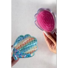 The Littles Kids Karışık Renkli Deniz Kabuğu Şeklinde Simli ve Pullu Kırılma Karşıtı Şık Saç Fırçası Tarak