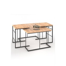 Orta Sehpa ve Zigon Sehpa Solo Set Atlantik Çam