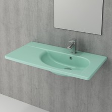 Bocchı Taormina Arch Etajerli Lavabo 86 Cm  - Mat Mint Yeşil
