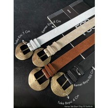 Fiori 4'lü Oval Tokalı Kadın Pantolon Kemeri, Ceket Kemeri, Elbise Kemeri, Gömlek Kemeri