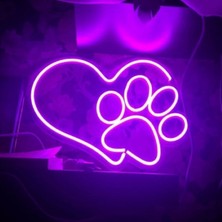 Disa Neon LED Duvar Dekoratif Aydınlatma -Kalp, Pati, 40X25CM-