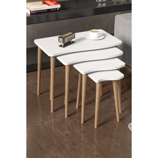 Zigon Sehpa Ahşap 4'lü Beyaz Kr