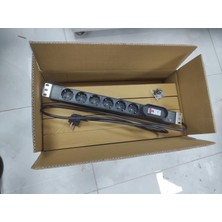19" 1u 6 Lı (16A) Sigortalı Rack Kabin Priz Grubu Pdu(25 Adet)