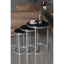 Zigon Sehpa C Lüx Çift Gümüş Bendir