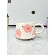 BB Design El Yapımı Pembe Desenli Seramik Kupa 200ML