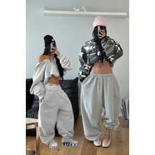 Vladivosto Ekstra Bol Kalıp Bol Paça Yüksek Bel Büyük Beden Baggy Oversize Eşofman Altı