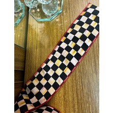 Mackenzie Desen Kurdele Damalı Kareli Kurdele 7 cm En