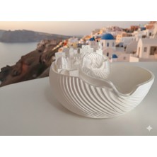 Bee3D Santorini Deniz Kabuğu Dekoratif Kase | 3D Baskı El Yapımı Tasarım | Silk Pla Parlak Yüzey | Ev & Ofis Dekoru