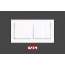 Exen Beyaz Anahtar+Komütatör  2'li Set